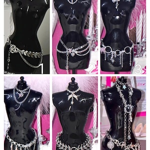 1/6 Scale Y2K Jewelry Set/ Necklace/Chocker&Waist Chain