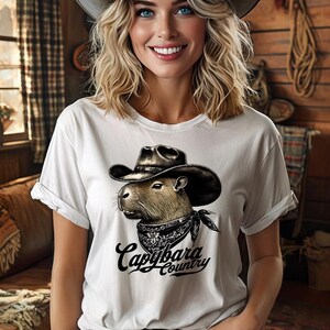Vintage Capybara Country Shirt, Capybara T-Shirt, Cowboy Capybara Geschenk, Ranchcore Farmcore, lustiges Capybara Grafik-T-Shirt, Capybara Meme, Natur