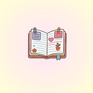 Pegatina de diario abierto