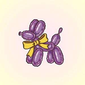 Adesivo palloncino cane viola