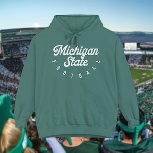 Michigan State Football Hoodie // Unisex Comfort Colors Game Day Apparel Spartan Football
