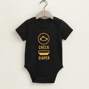Check Engine Newborn Onesies, Newborn Romper Coming Home Outfit, Poopy Diaper Funny Baby Shower Gift, Baby Mechanic Onesies, Reveal Onesies