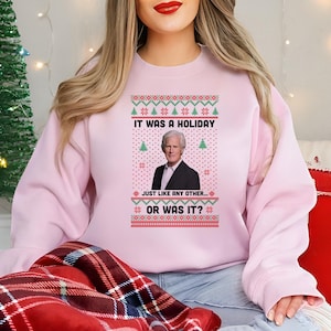 True Crime Christmas Sweater, True Crime Ugly Christmas Sweater Party, Funny Christmas Holiday Printed Crewneck Sweatshirt, Xmas Party Gifts