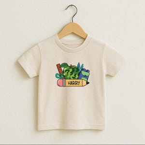 Personalized Back To School Kids Name Shirt, First Day of School Toddler Name Shirt, Preschool Natural Kids T, Gift For Kids Kindergarten T