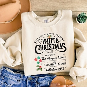 White Christmas 1954 Movie Sweatshirt, Retro Holiday Christmas Movie Tee, Vintage White Xmas Film Tees, Christmas Crewneck Old Movie T-Shirt