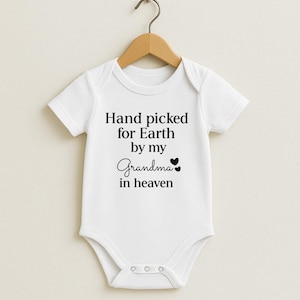 Custom Handpicked For Earth Onesie, In Heaven Sent Onesie, Handpicked Custom Coming Home Top, Cute Baby Shower Gift Onesie, Natural Bodysuit