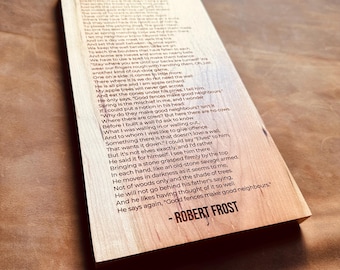 Good Fences Make Good Neighbors - Mending Wall by Robert Frost Engraved Wood Sign