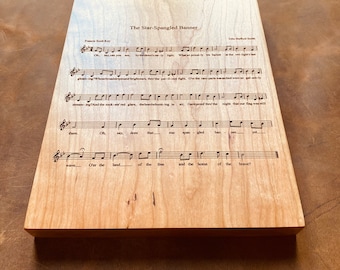 Star Spangled Banner Engraved Wood Sign