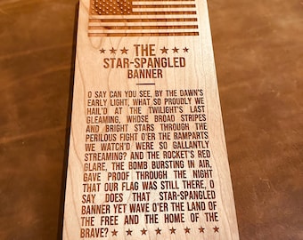 Star-Spangled Banner Engraved Wood Sign