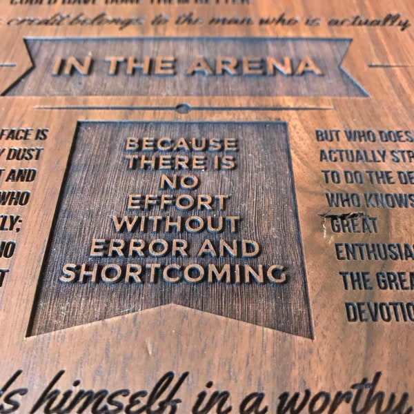 Man in the Arena by Theodore Roosevelt Engraved Plaque