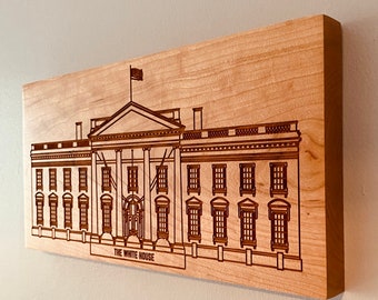 The White House Engraved Wood Sign