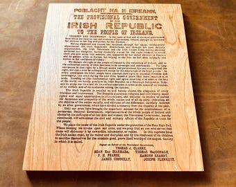 1916 Proclamation Engraved Wood Sign