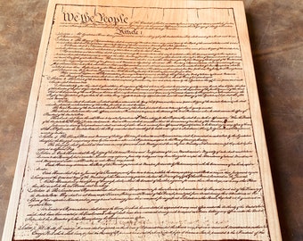 U.S. Constitution Engraved Wood Sign