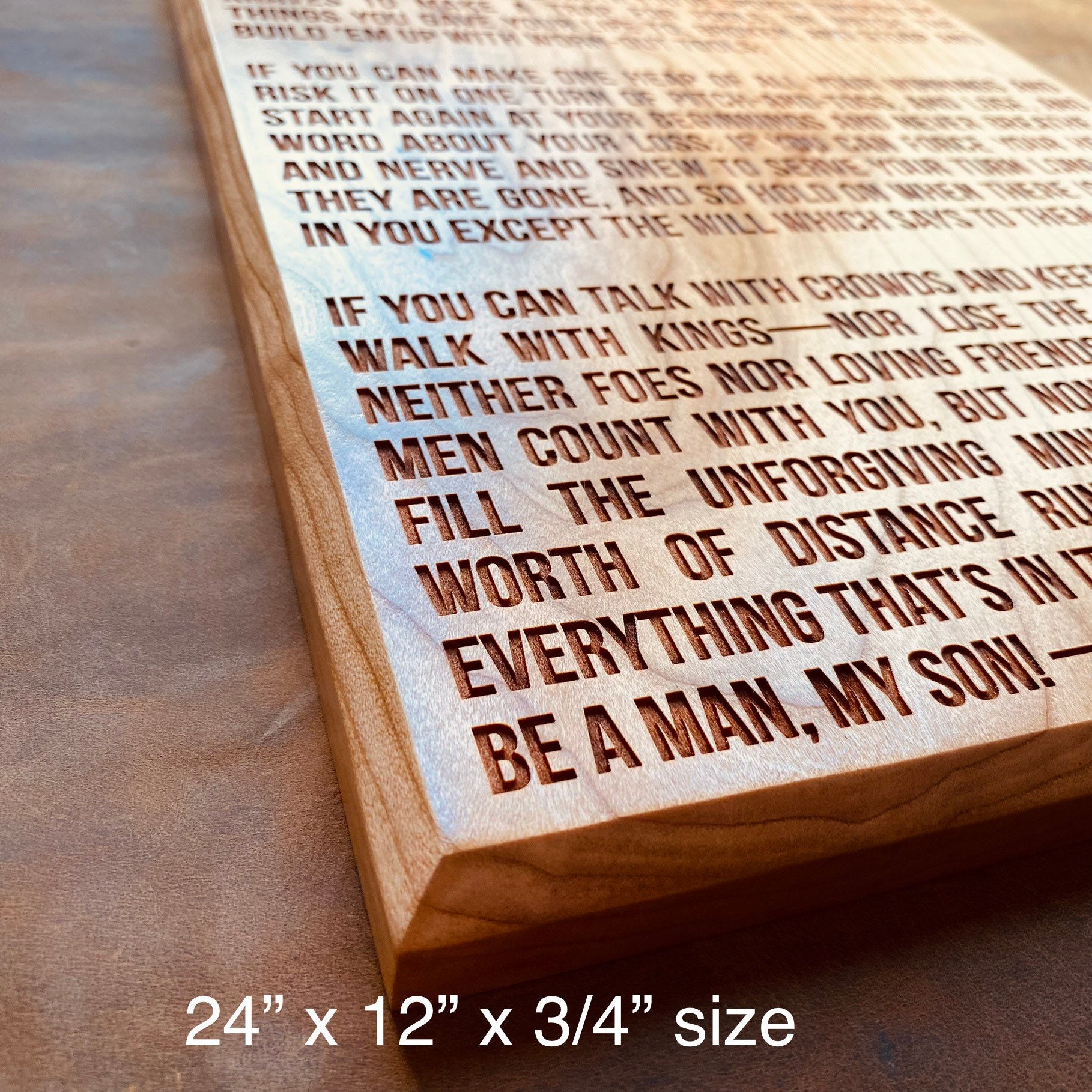 If, Kipling Poem Engraved Wood Sign - Etsy Israel, image size:1818x1818