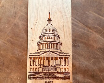 U.S. Capitol Engraved Wood Sign