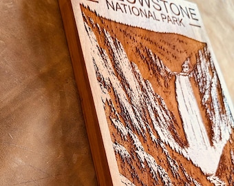 Yellowstone National Park Wall Art | Grand Canyon of the Yellowstone | Wyoming Mountain Decor | Rustic Cabin Wall Decor | National Park Gift