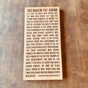 Man in the Arena by Theodore Roosevelt Engraved Plaque bild 5