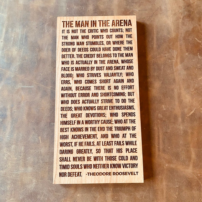 Man in the Arena by Theodore Roosevelt Engraved Plaque bild 5