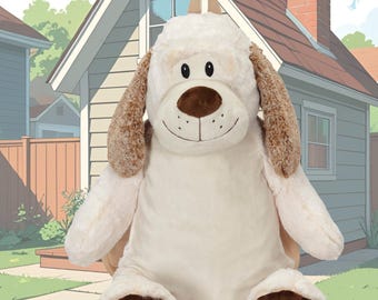 Dalton Dog Backpack Buddy / Embroider Buddy Backpack / Kids Dog Backpack / Gift  / Dog Plush Backpack