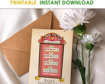 Romantic 1 Month Anniversary Card: Printable Greeting Card (Digital Download)