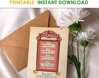3 Month Anniversary Card: Romantic Printable Greeting Card (Digital Download)