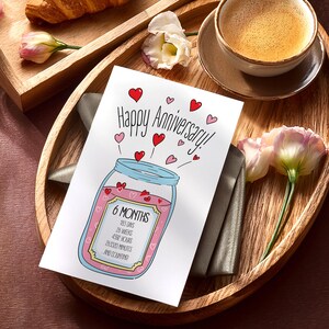 6 Month Anniversary Card: Romantic Printable Greeting Card (digital ...