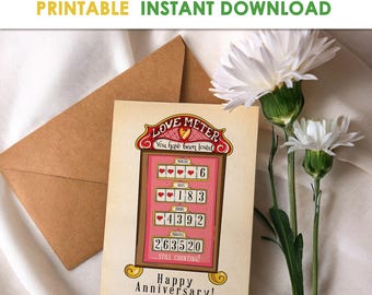 6 Month Anniversary Card: Romantic Printable Greeting Card (Digital Download)