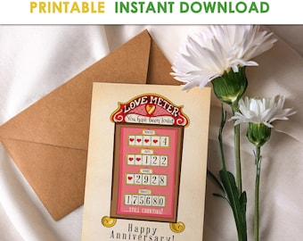 Romantic 4 Month Anniversary Card: Printable Love Card (Digital Download)