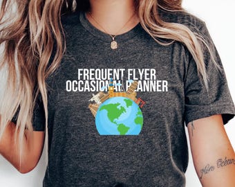 Frequent Flyer Graphic Tee - Travel Lover's Unisex Heavy Cotton T-Shirt, Jetsetter Apparel, Adventure Gift, Casual Travel Wear