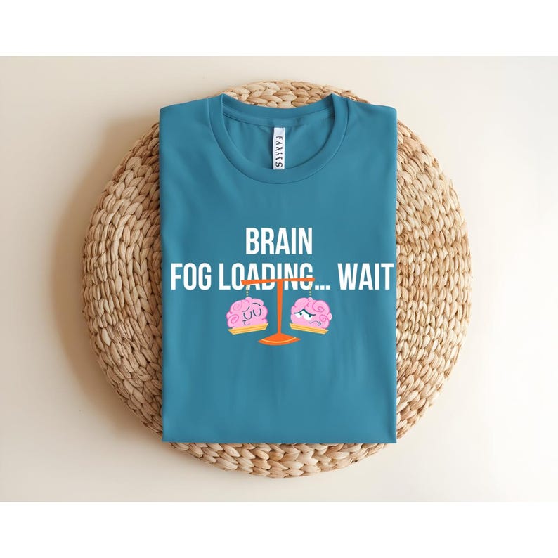 Brain Fog Loading Unisex Cotton Tee, Funny Gift, Casual Wear, Humor Shirt, Relaxed Fit, Everyday Tee image 3