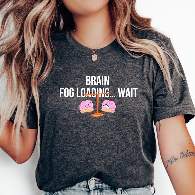Brain Fog Loading Unisex Cotton Tee, Funny Gift, Casual Wear, Humor Shirt, Relaxed Fit, Everyday Tee image 1