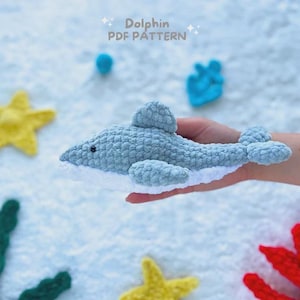Dolphin crochet pattern, Sea animals pattern, Ocean toys pattern, Dolphin pattern, Dolphin amigurumi, Dolphin plush pattern, Crochet gift