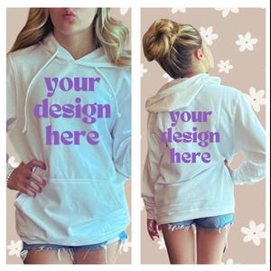 Gilden white hoodie mock youth kids front and back hoodie mock white teen hoodie mockup white Gilden png file for mock white hoodie png