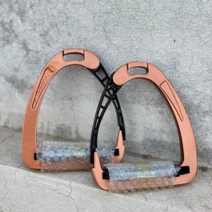 Rose Gold Aluminum Safety Stirrups | Lightweight Quick Release Equestrian Irons