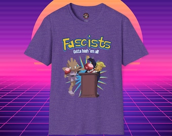 Pokemon Style Anti-Fascist T-Shirt, Funny Political Gift
