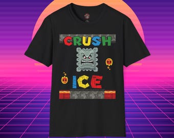 Crush ICE: Mario T-Shirt, Anti-ICE Political Top, Leftist Tee