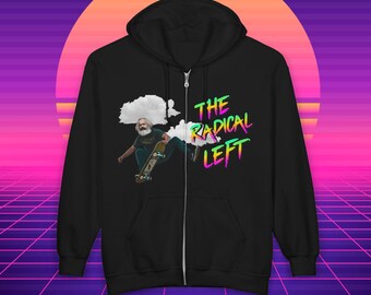 The Radical Left: Skateboarding Marx Unisex Heavy Blend™ Full Zip Hooded Sweatshirt