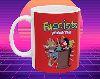 Antifa Pocket Monster Coffee Mug, Radical Left Gift