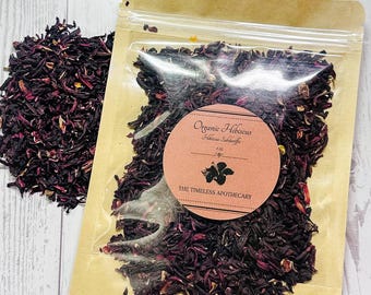 Organic Hibiscus Tea, Herbal Loose Tea, Food Grade Herbs