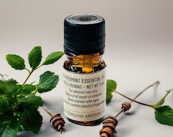 Aceite esencial de menta orgánica: aceite difusor de aromaterapia, 5 ml