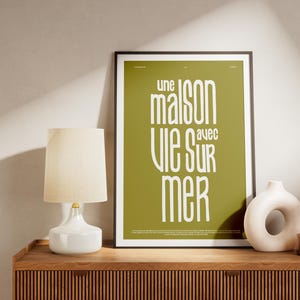 Affiche (une maison avec vie sur mer)