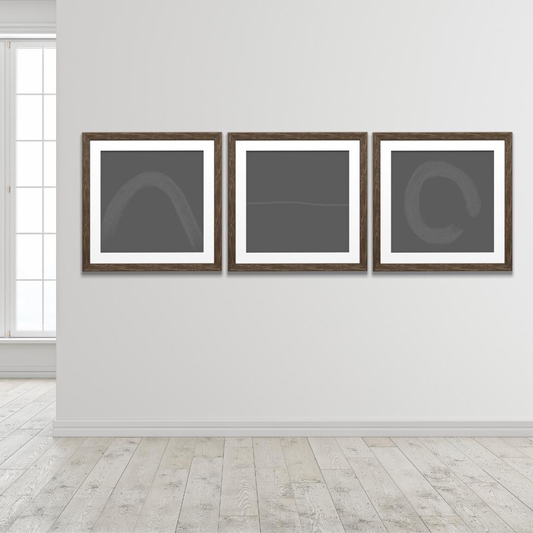 Ash Neutral Abstract Wall Art Set of 3 – Minimalist Gallery Wall ...