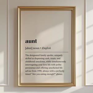 Funny Aunt Gift from Niece or Nephew, Aunt Wall Art, Aunt Quote Print, Gift for Aunt Birthday, Auntie Room Decor, Printable Typography Sign