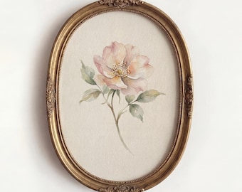 Wild Rose Flower Print, Vintage Botanical Wall Art, Romantic Cottage Decor, Antique Floral Illustration, French Country Home, Elegant Gift