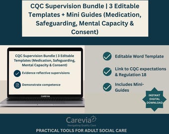 CQC-toezichtbundel | 3 bewerkbare sjablonen + minigidsen (medicatie, bescherming, mentale capaciteit en toestemming) | Klaar voor inspectie