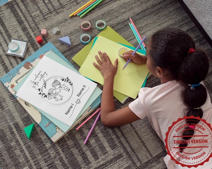 Printable Wedding Activity | Wedding Coloring Book for Kids | Wedding book for children | PDF Download | print yourself | English version