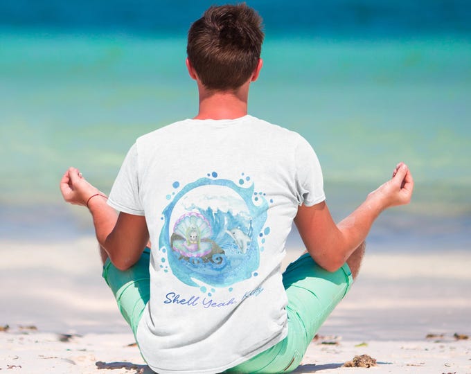 Unisex T-Shirt Cat Mermaid - "Shell Yeah, Kitty" Design | Exclusive first edition, summer fashion for cat lovers, as a gift