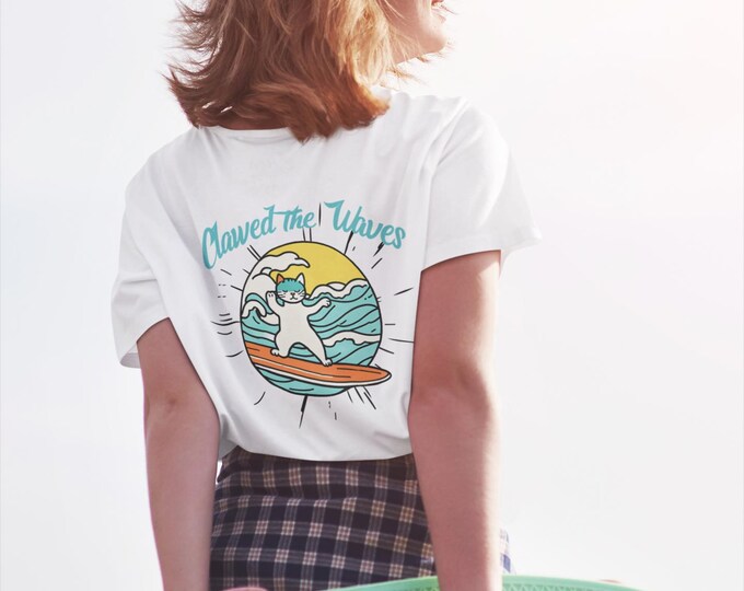 Cat Print Unisex Softstyle T-Shirt - Cat Retro Design for Men & Women