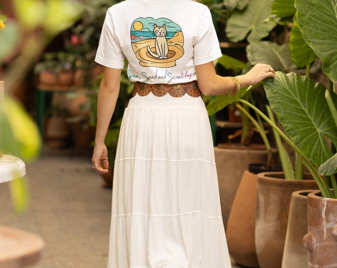 Cat Print Unisex T-Shirt Retro Design - Exclusive First Edition - Unisex Softstyle T-Shirt for cat lovers; beach fans, gift idea