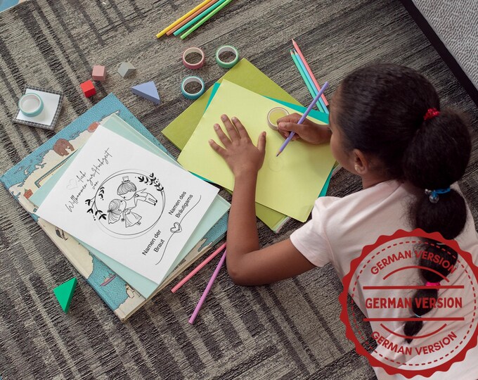 Wedding Book - Coloring Book for Children | PDF Download | Educational Coloring Book for Guests Ages 4 to 14 | Printable | German